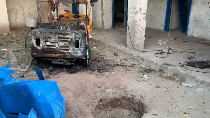 Ảnh cắt từ video cho thấy cảnh còn lại của cuộc không kích do quân đội Mỹ tiến hành nhằm vào các tay súng bị tình nghi là thuộc nhóm Nhà nước Hồi giáo (IS) ở miền đông Afghanistan.