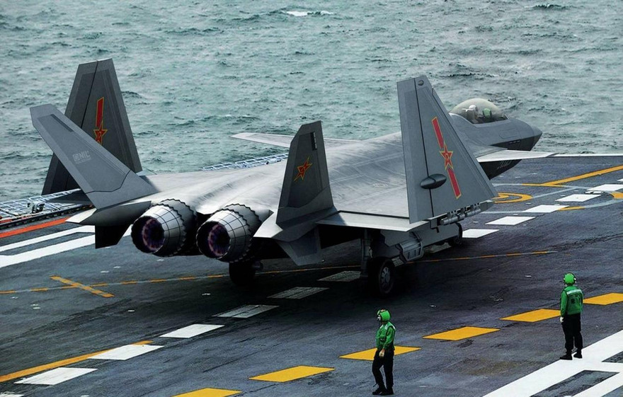 J-20 trên boong tàu sân bay