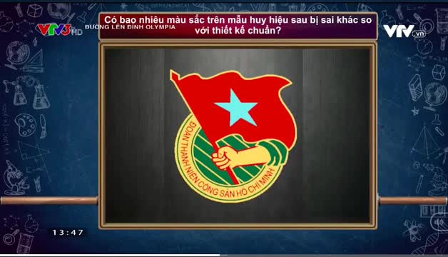 Màu sắc huy hiệu Đoàn thách thức thí sinh Đường lên đỉnh Olympia