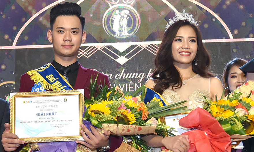 Nguyễn Thị Phấn và Nhữ Minh Tuấn đã trở thành Hoa khôi và Nam vương Trường Đại học Giao thông Vận tải