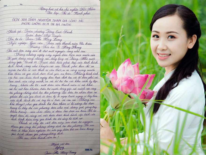 Đơn tình nguyện của chị Đoàn Thị Hồng Lương