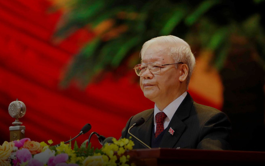 Tổng Bí thư Đảng Cộng sản Việt Nam Nguyễn Phú Trọng phát biểu khai mạc Đại hội đại biểu toàn quốc lần thứ XIII của Đảng Cộng sản Việt Nam