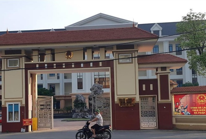 Trụ sở UBND huyện Vĩnh Tường nơi Đoàn thanh tra bị lập biên bản ảnh: Minh Đức