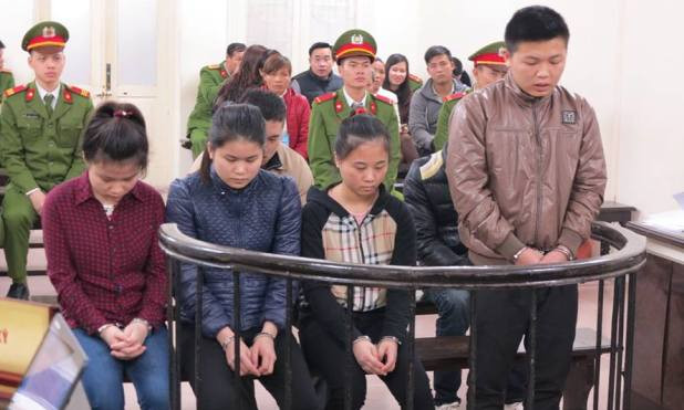 Các bị cáo tại tòa.