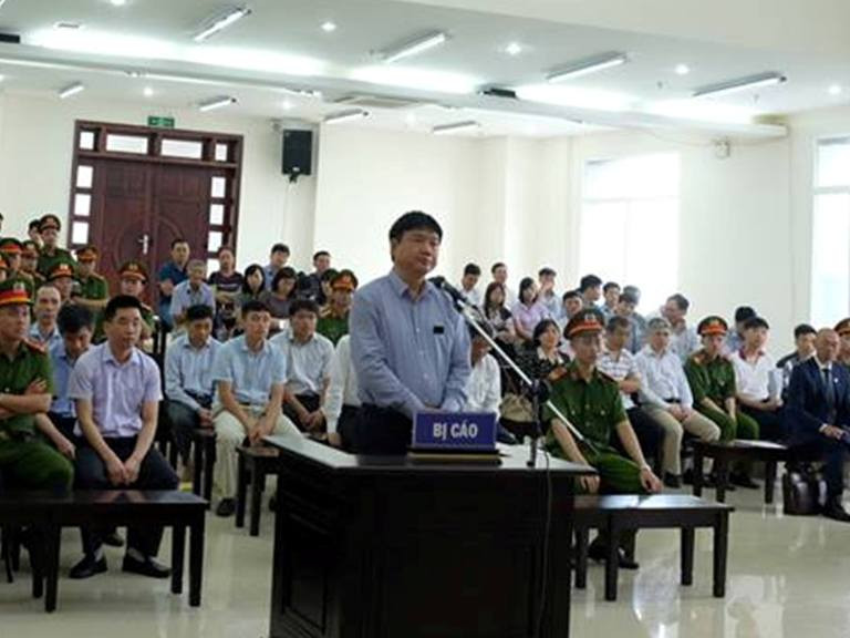 Bị cáo Đinh La Thăng tại tòa phúc thẩm.