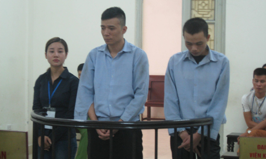 Các bị cáo tại tòa phúc thẩm.