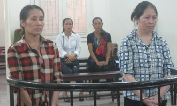 Các bị cáo tại toà.