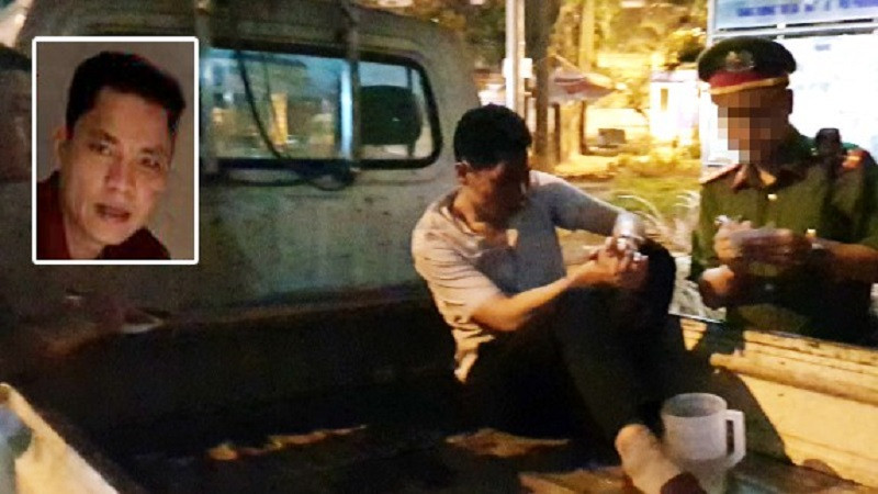 Vũ Hoàng Dương bị công an bắt sau khi gây tai nạn.