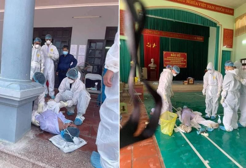 Nam sinh bị ngất trong quá trình lấy mẫu xét nghiệm COVID-19 ngày 26/5.