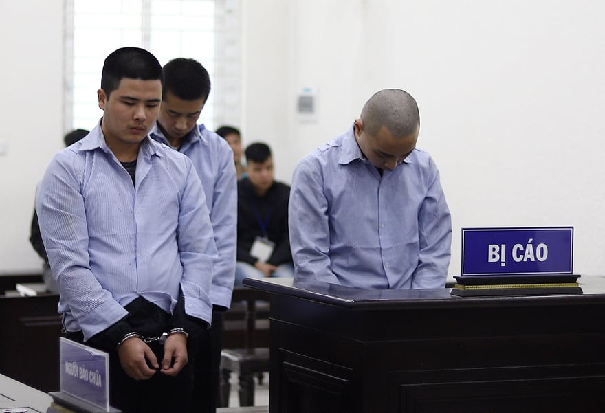 Các bị cáo tại tòa.