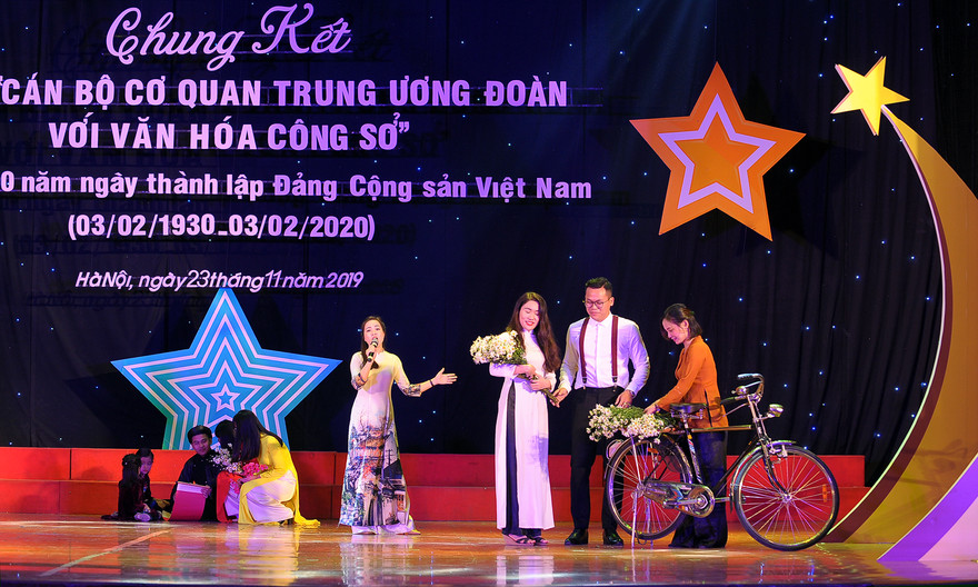 Tiết mục dự thi Tài năng trong Hội thi. Ảnh: Xuân Tùng