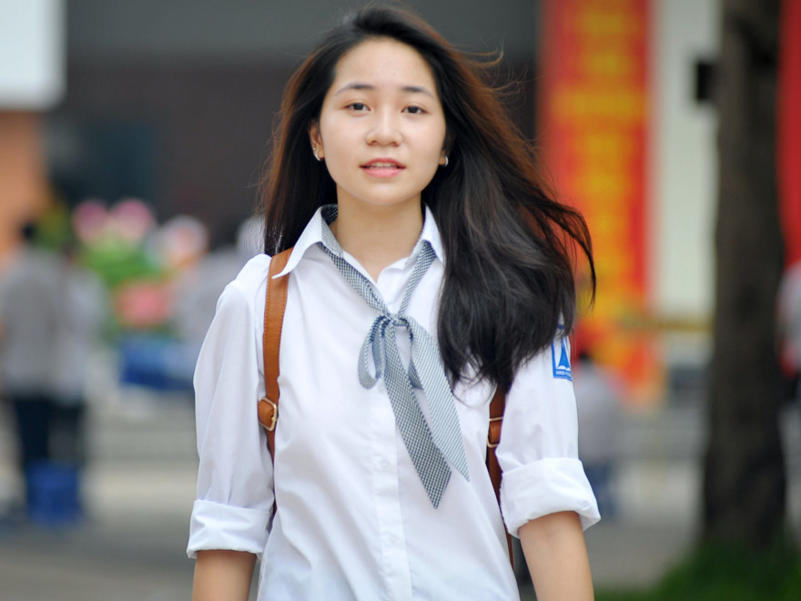 Nữ sinh trường Ams rạng rỡ ngày khai trường