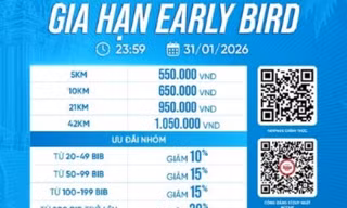 Tiền Phong Marathon 2026: Gia hạn ưu đãi Early Bird đến hết 31/01
