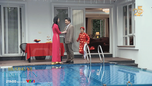 Xuân (Quách Thu Phương) lãnh đủ khi bị mẹ chồng đẩy xuống bể bơi