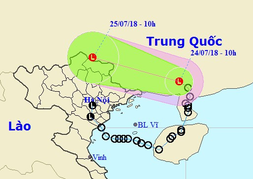 Áp thấp nhiệt đới có đường đi kỳ lạ, sẽ gây mưa rất to ở các tỉnh miền núi phía Bắc