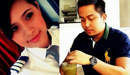 Cơ phó Fariq Ab Hamid (phải) và bạn gái, nữ phi công Nadira Ramli. Ảnh: Informasi