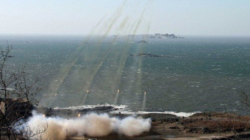 Một cuộc tập trận bắn đạn thật của Triều Tiên