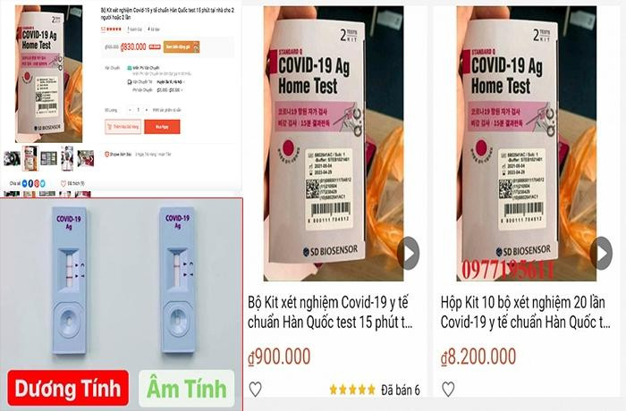 Xuất hiện nhiều loại kit test nhanh COVID-19 nhập lậu không rõ nguồn gốc được rao bán tràn ngập trên mạng xã hội thời gian qua