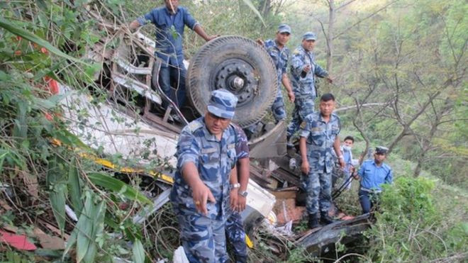 Một vụ tai nạn xe buýt tại Nepal. 