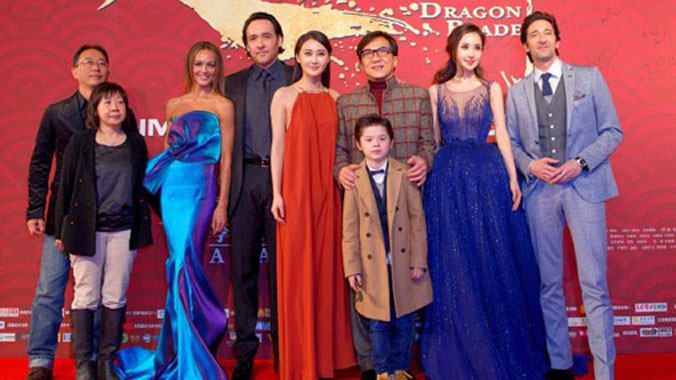 Thành Long trong buổi công chiếu phim "Dragon Blade" vừa qua.