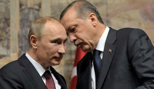 Tổng thống Nga Vladimir Putin và Tổng thống Thổ Nhĩ Kỳ Tayyip Erdogan