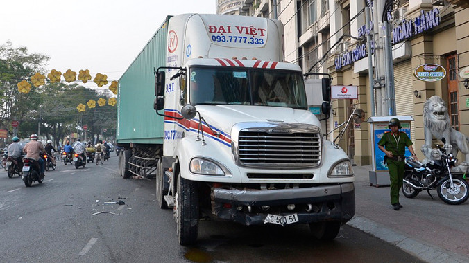 Chiếc xe gây tai nạn. Ảnh: Đông Sơn