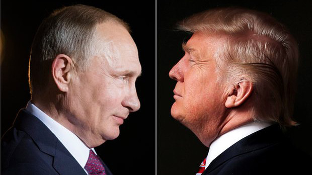Tổng thống Nga Vladimir Putin (trái) và Tổng thống mới đắc cử của Mỹ Donald Trump 