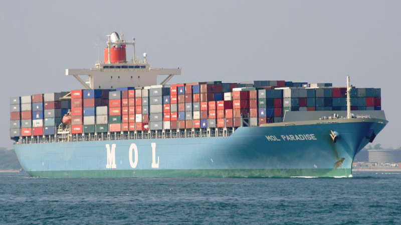 Một tàu chở container gần Hong Kong (Trung Quốc)