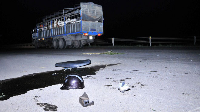 Hiện trường vụ tai nạn. 