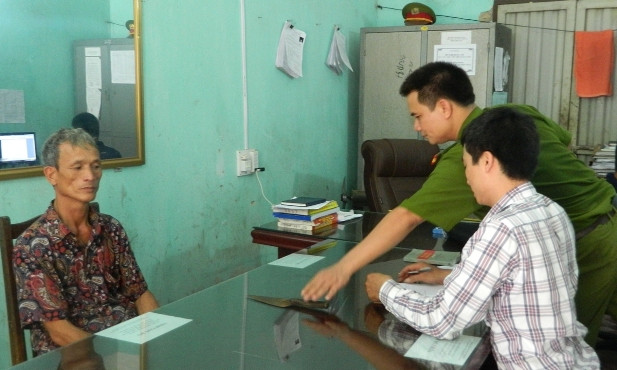 Đối tượng Chu Quang Đạo tại cơ quan công an