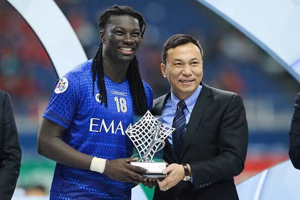 Phó chủ tịch VFF Trần Quốc Tuấn tại lễ trao các danh hiệu trận Chung kết AFC Champions League 2019.