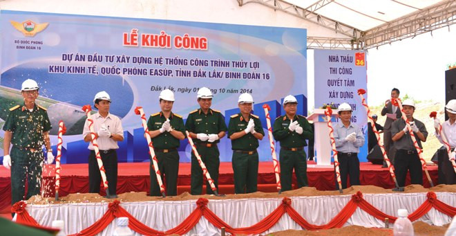 Binh đoàn 16 khởi công chuỗi công trình thủy lợi vùng biên 