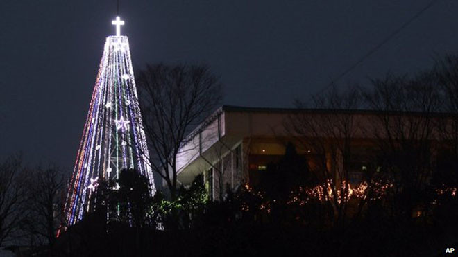 "Cây thông Giáng sinh" tại biên giới Hàn Quốc- Triều Tiên