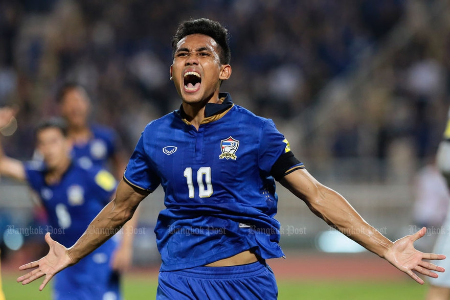 Teerasil Dangda chưa chắc chắn khả năng ra sân ở trận đấu của Thái Lan với Việt Nam.