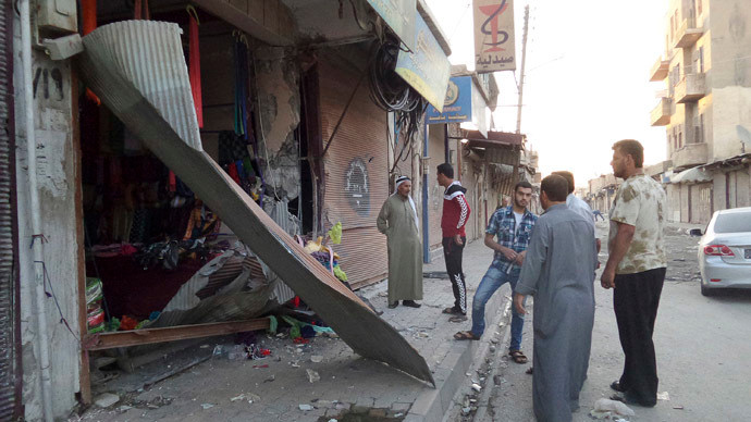 Cảnh đổ nát ở Raqqa, Syria được cho do đạn pháo của liên quân Mỹ gây ra.