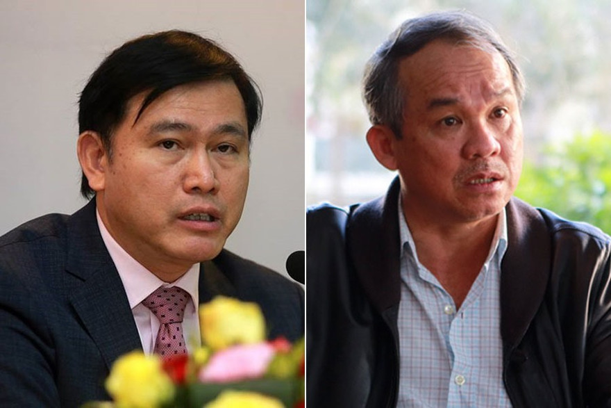 Bầu Đức (phải) và bầu Tú.