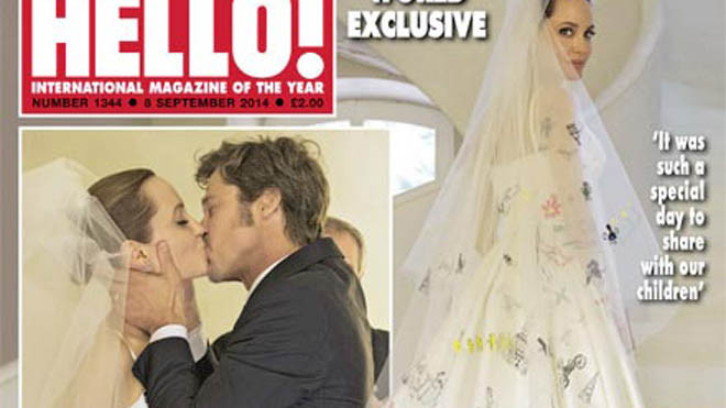 Hé lộ ảnh cưới của Angelina và Brad Pitt