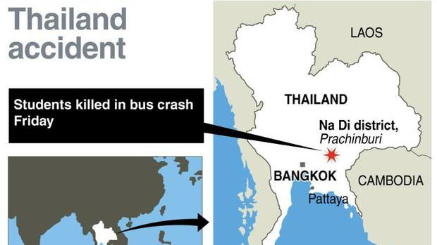 Địa điểm xảy ra vụ tai nạn thương tâm ở Thái Lan hôm nay, 28/2