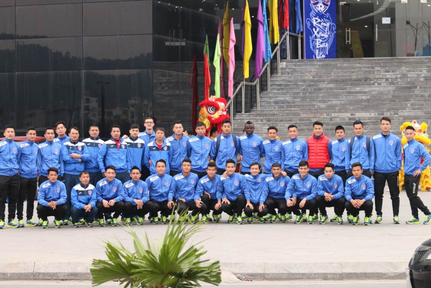 Các thành viên Than Quảng Ninh tại Lễ xuất quân hôm 18/2.