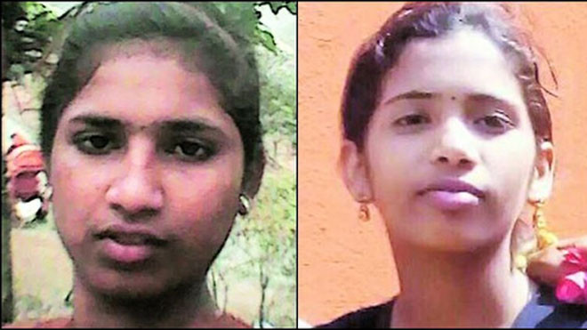 Hai em Asha Shrikant Burud (phải) và Swati Umesh Zanjare 