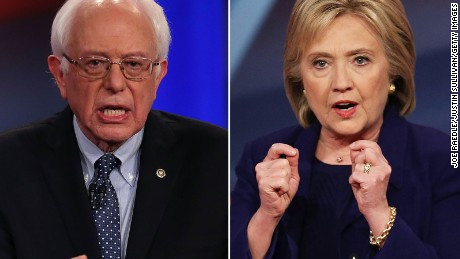 Ông Bernie Sanders và bà Hillary Clinton