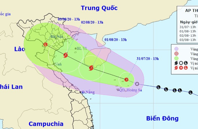 Dự báo đường đi của áp thấp nhiệt đới có khả năng mạnh lên thành bão
