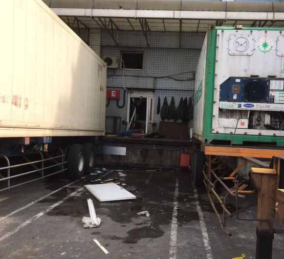 hiện trường vụ nổ gây rò rỉ amoniac ở Cao Hùng.