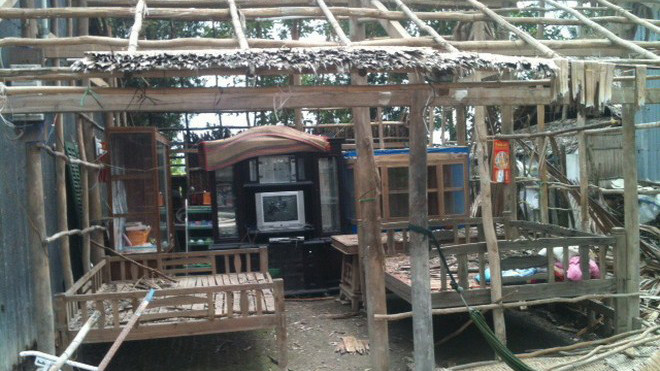 Nhà bà Hà bị tháo dỡ. 