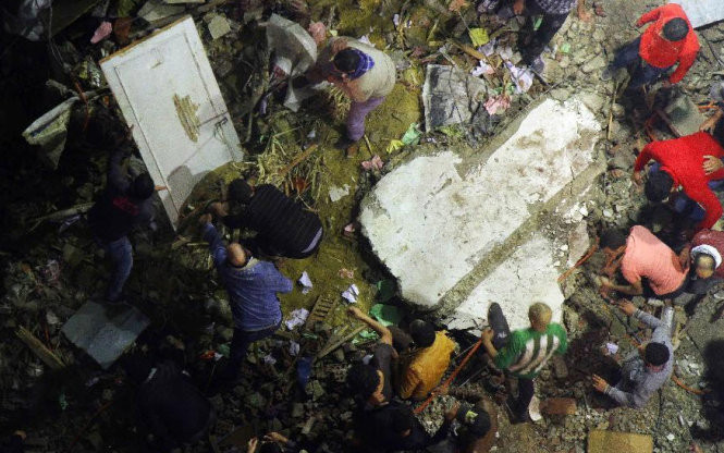 Hiện trường vụ sập tòa chung cư 8 tầng