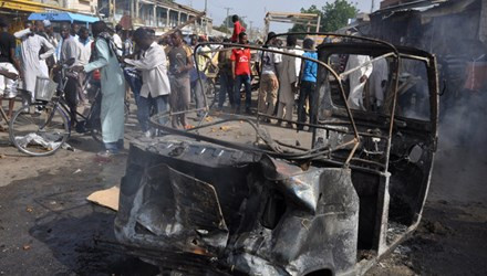 Hiện trường vụ đánh bom ở Maiduguri, đông bắc Nigeria