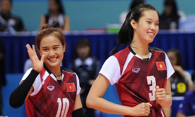 Tuyển bóng chuyền nữ vất vả giành chiến thắng 3-2 trước Indonesia sau khi dẫn trước 2-0. Ảnh: Zing