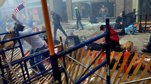 Hiện trường vụ khủng bố Boston hồi tháng 4 năm 2013