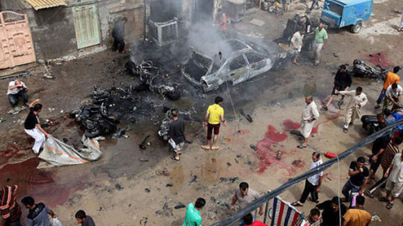 Hiện trường một vụ khủng bố ở Tân Cương