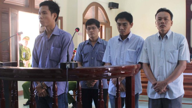 Các bị can tại phiên tòa phúc thẩm hồi tháng 7/2014